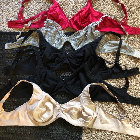 Elegant Women's Lace and Satin Bra Set - Black, Red, Cream blue Maidenform Olga - Picture 3 of 3